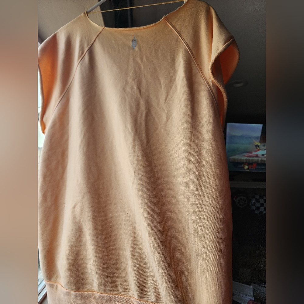 New Oversized Medium Freepeople Casual Peach Short Sleeve Top
